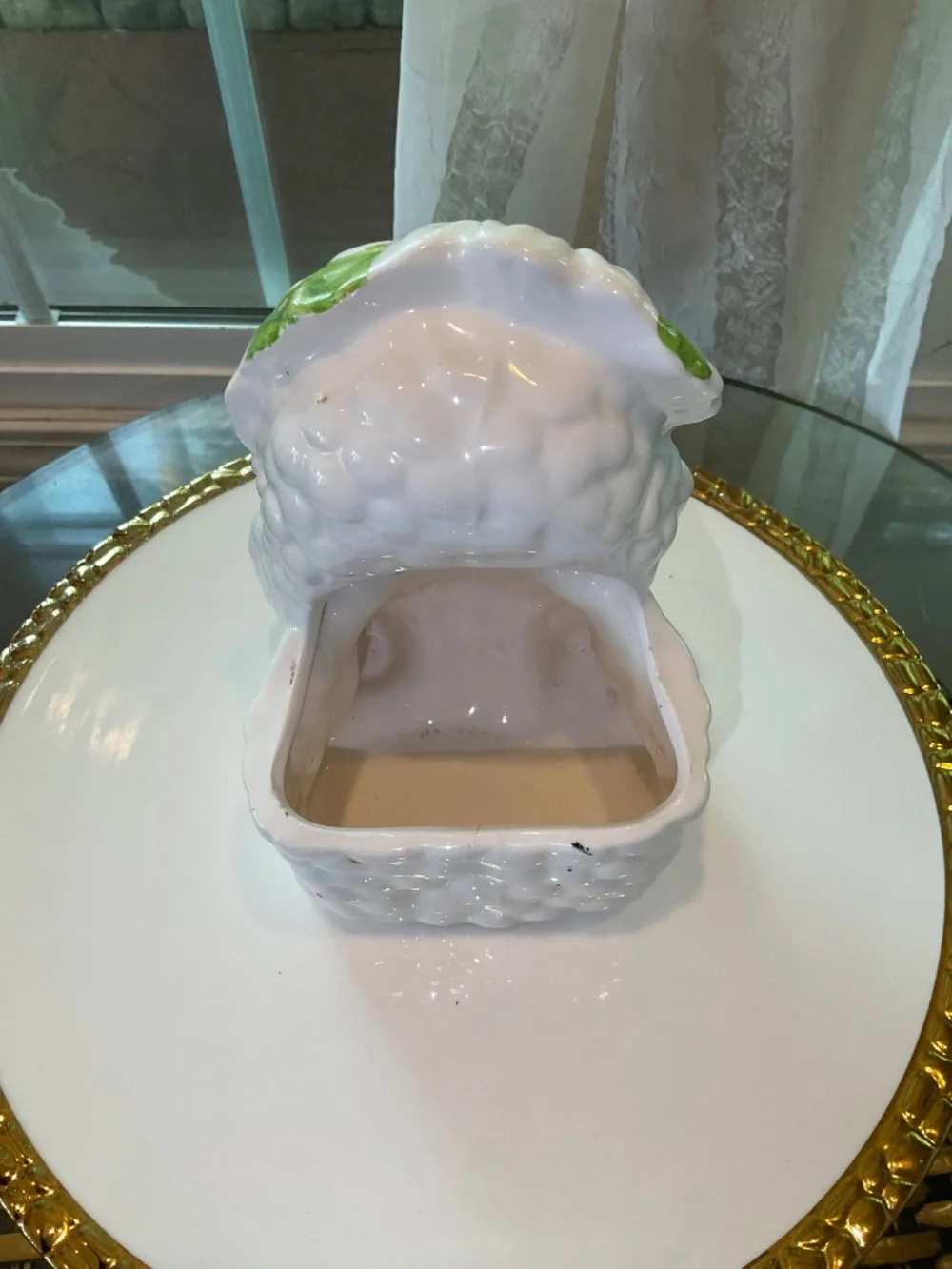 Vintage Relpo Blue & White Lamb Planter/Vase 50s/60s